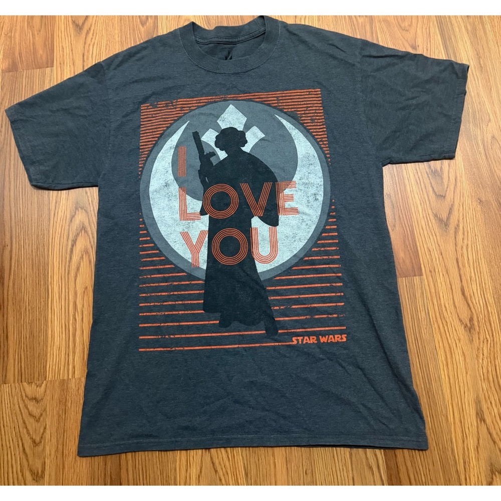Star Wars Princess Leia I Love You Shirt Mens Medium Disney Parks Graphic Tee